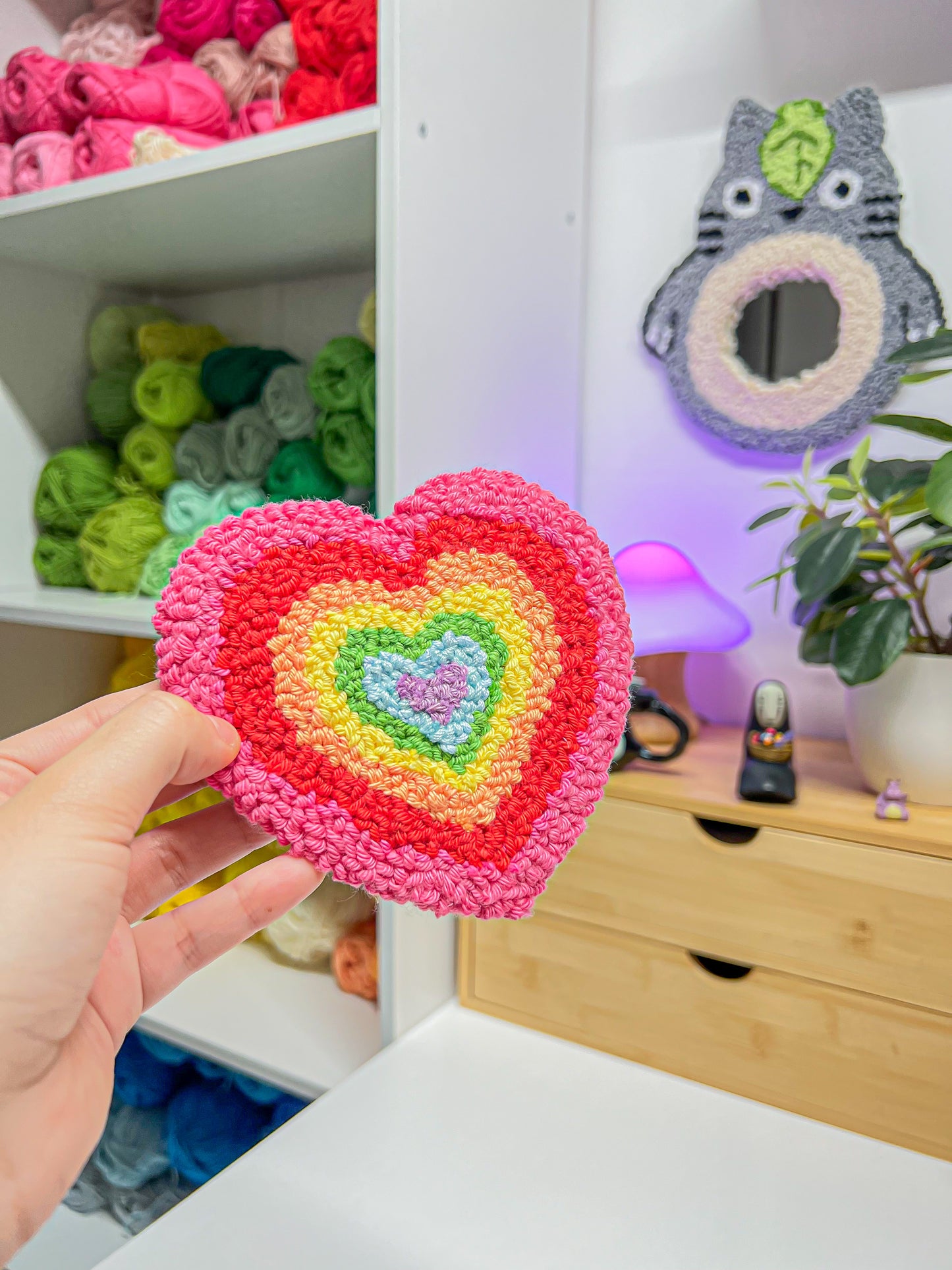 Rainbow heart light colors