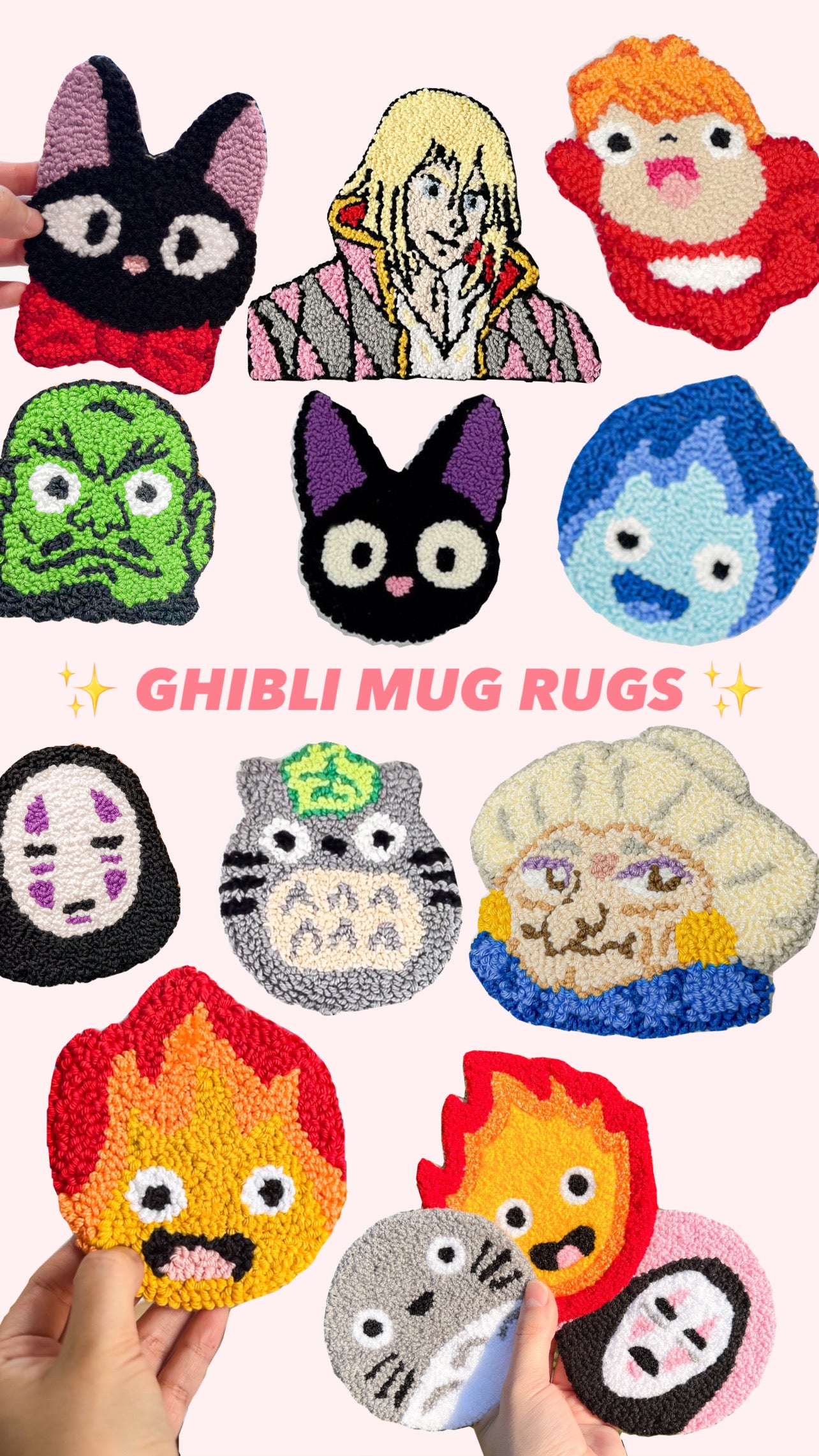 Ghibli mug rugs